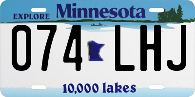 MN license plate 074LHJ