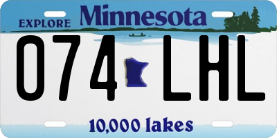 MN license plate 074LHL
