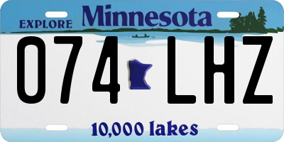 MN license plate 074LHZ