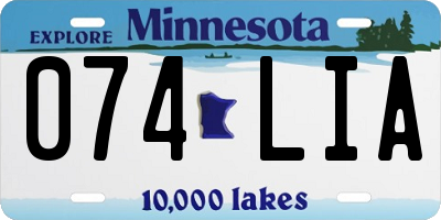 MN license plate 074LIA