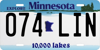 MN license plate 074LIN