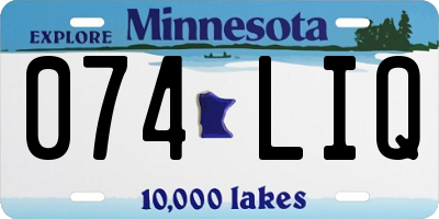 MN license plate 074LIQ
