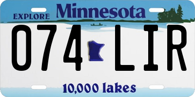 MN license plate 074LIR
