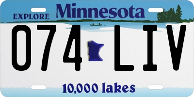 MN license plate 074LIV