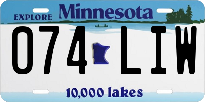 MN license plate 074LIW