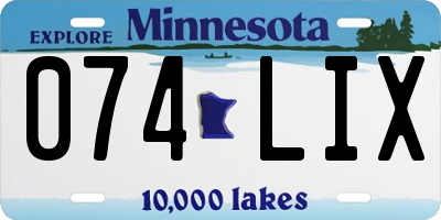 MN license plate 074LIX