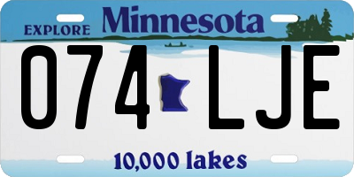 MN license plate 074LJE