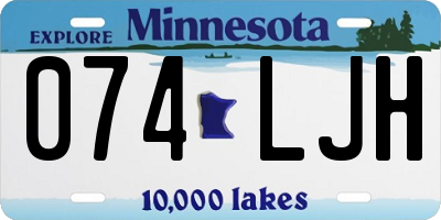 MN license plate 074LJH