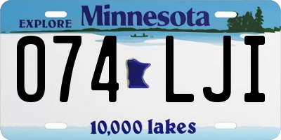 MN license plate 074LJI