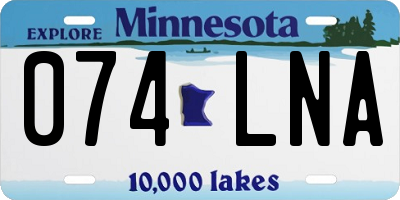 MN license plate 074LNA