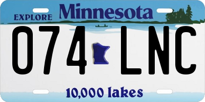 MN license plate 074LNC