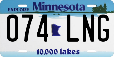 MN license plate 074LNG