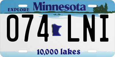 MN license plate 074LNI