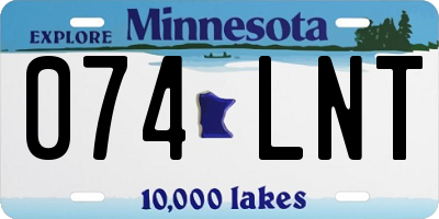 MN license plate 074LNT