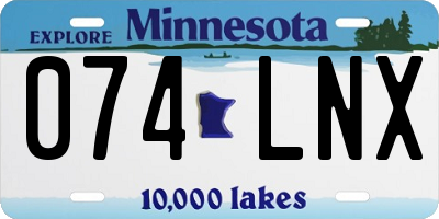 MN license plate 074LNX