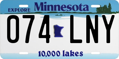 MN license plate 074LNY