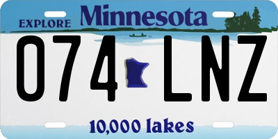 MN license plate 074LNZ