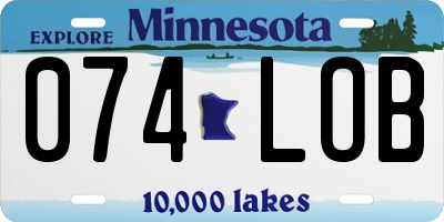 MN license plate 074LOB