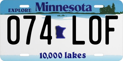 MN license plate 074LOF