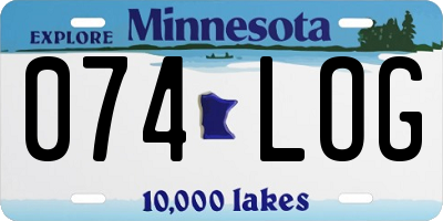 MN license plate 074LOG
