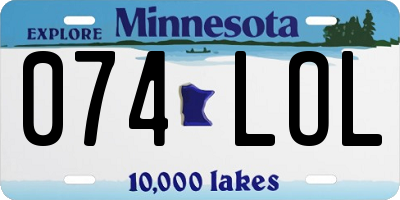 MN license plate 074LOL