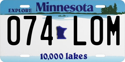 MN license plate 074LOM