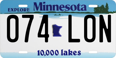 MN license plate 074LON
