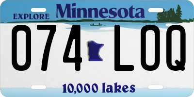 MN license plate 074LOQ