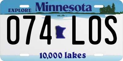MN license plate 074LOS