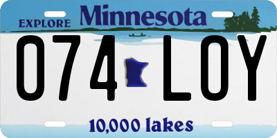 MN license plate 074LOY