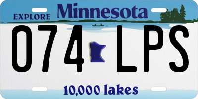 MN license plate 074LPS