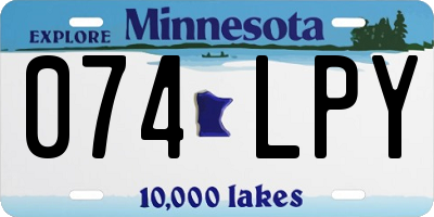 MN license plate 074LPY