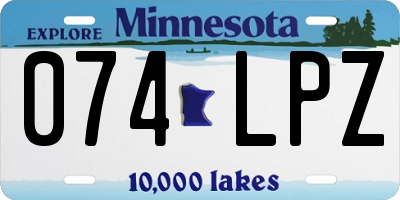 MN license plate 074LPZ