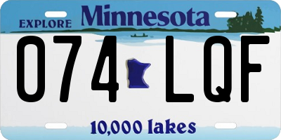 MN license plate 074LQF