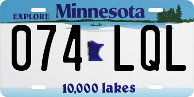 MN license plate 074LQL