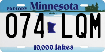 MN license plate 074LQM