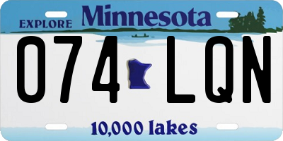 MN license plate 074LQN