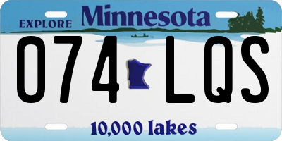 MN license plate 074LQS