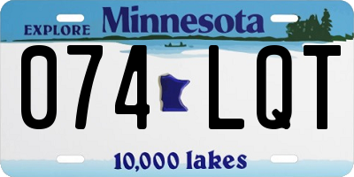 MN license plate 074LQT