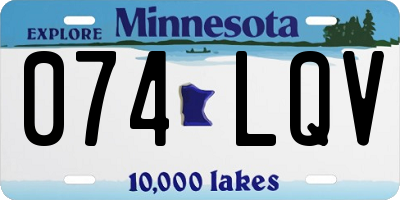 MN license plate 074LQV