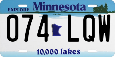 MN license plate 074LQW