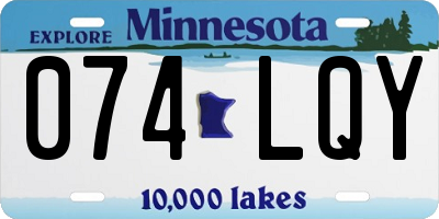 MN license plate 074LQY