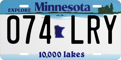 MN license plate 074LRY