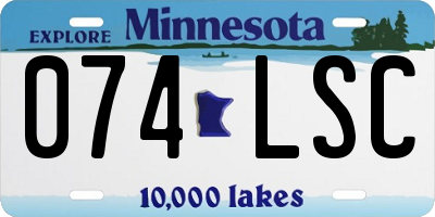 MN license plate 074LSC