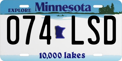 MN license plate 074LSD