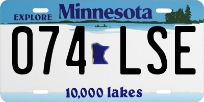 MN license plate 074LSE