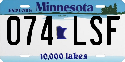 MN license plate 074LSF