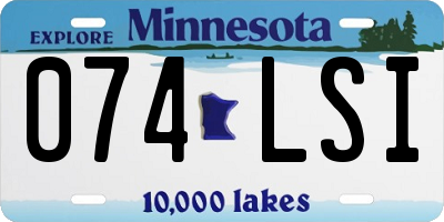 MN license plate 074LSI