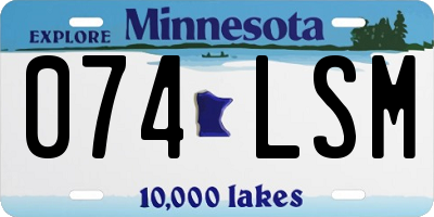 MN license plate 074LSM