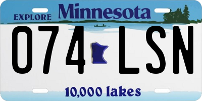 MN license plate 074LSN